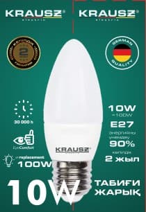 10W лампа светодиодная C37-10 E27 KRAUSZ, нейтральный свет